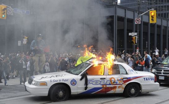 Burning Cop Car